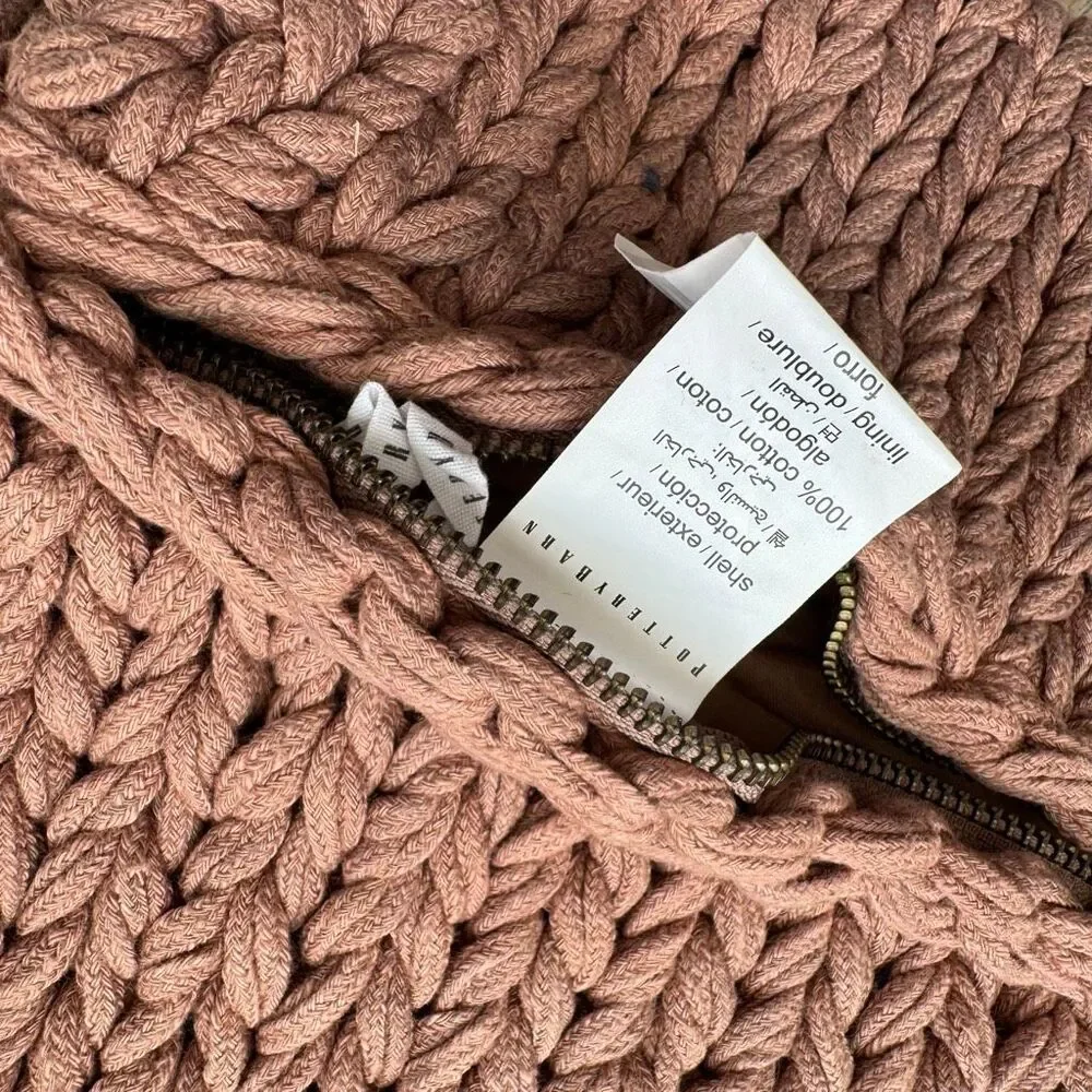 Pottery Barn Bayside Stitch Mauve Pink Heavyweight Knit Pillow Cover 20” X 20”